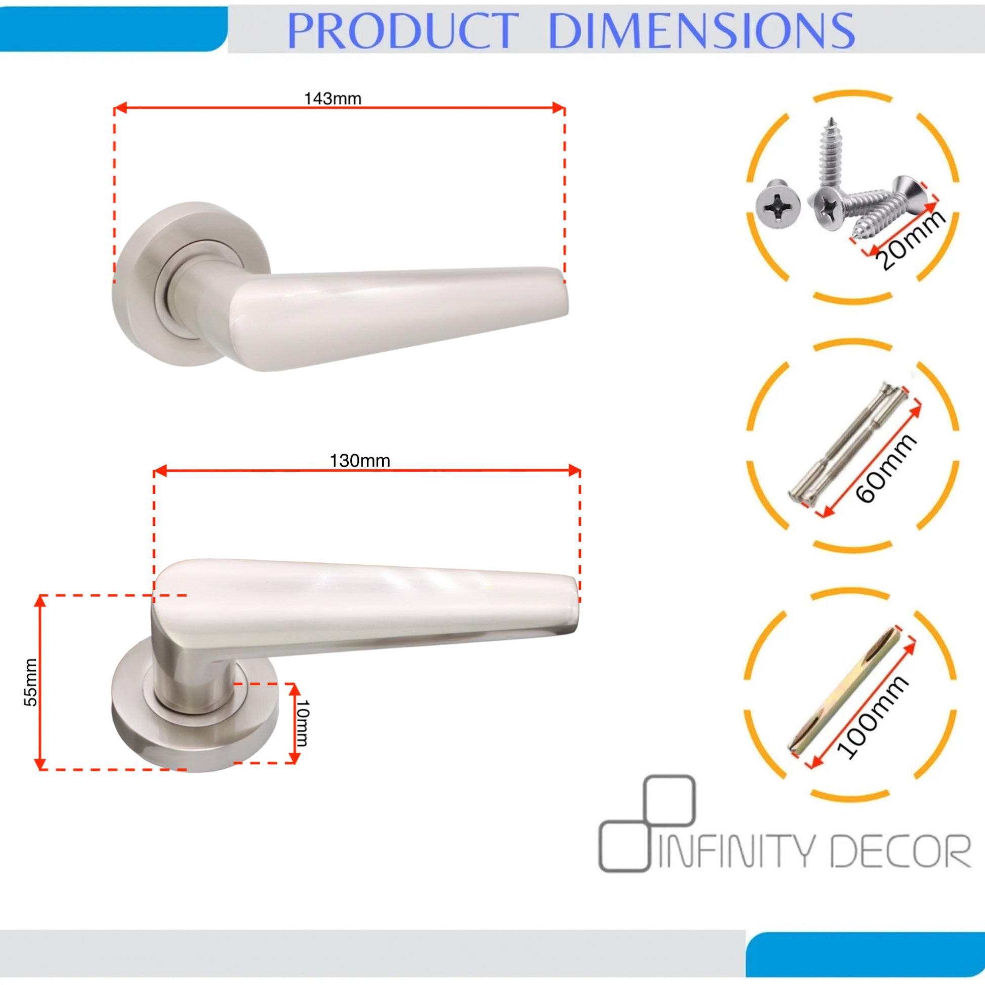 Lever on Rose Door Handle Home Decor