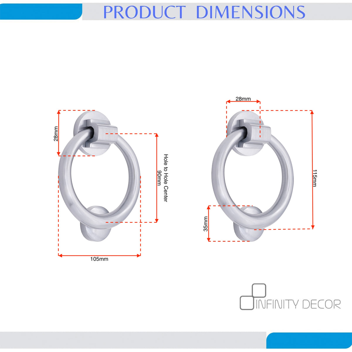 Satin Chrome Ring Door Knocker Home Décor