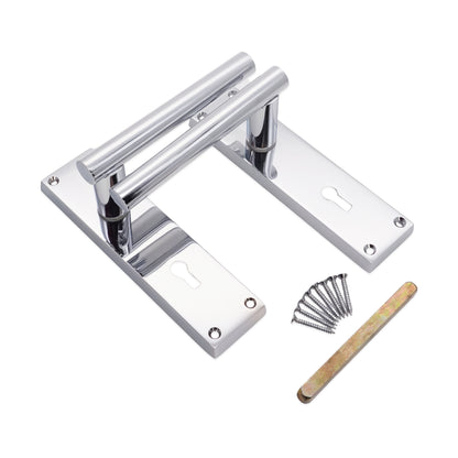 Polished Chrome Lever on Backplate Lock Door Home Decor