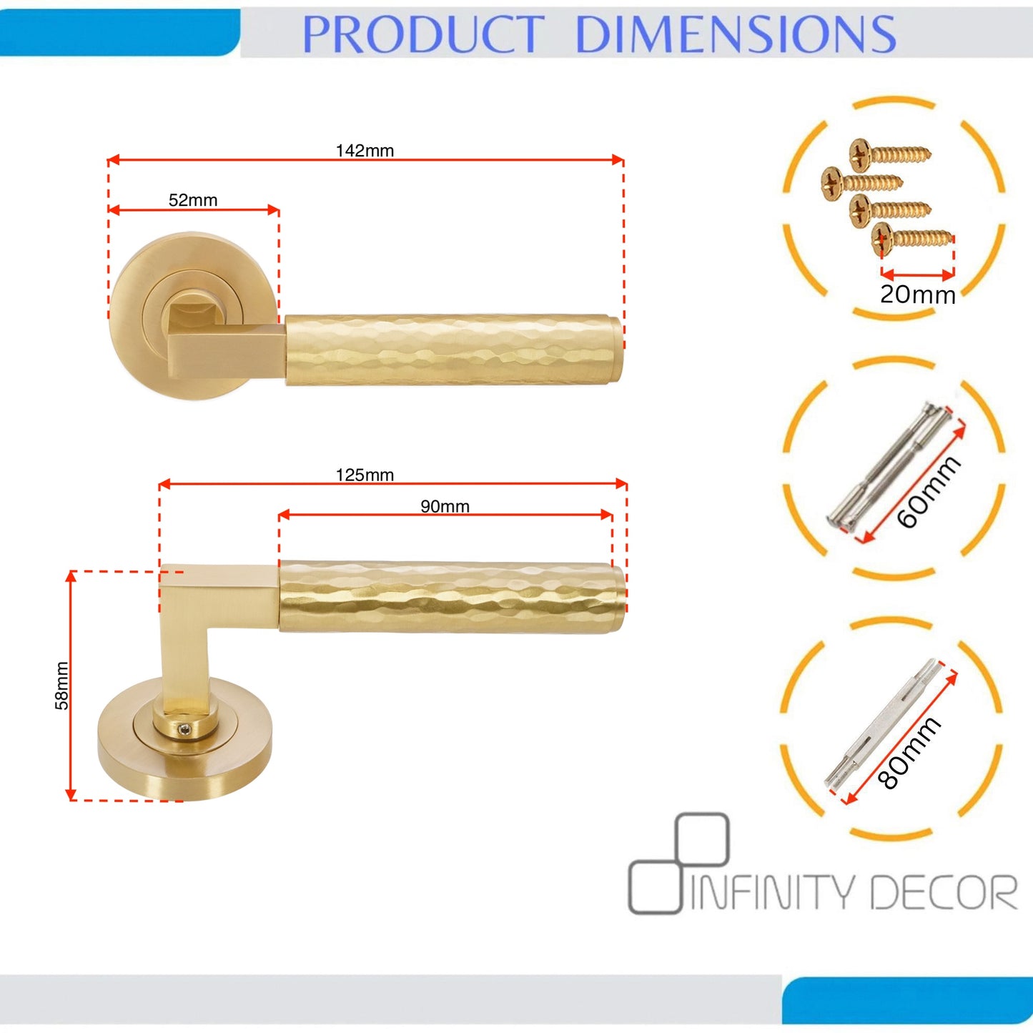 Satin Brass Lever on Rose Door Handle Home Decor 