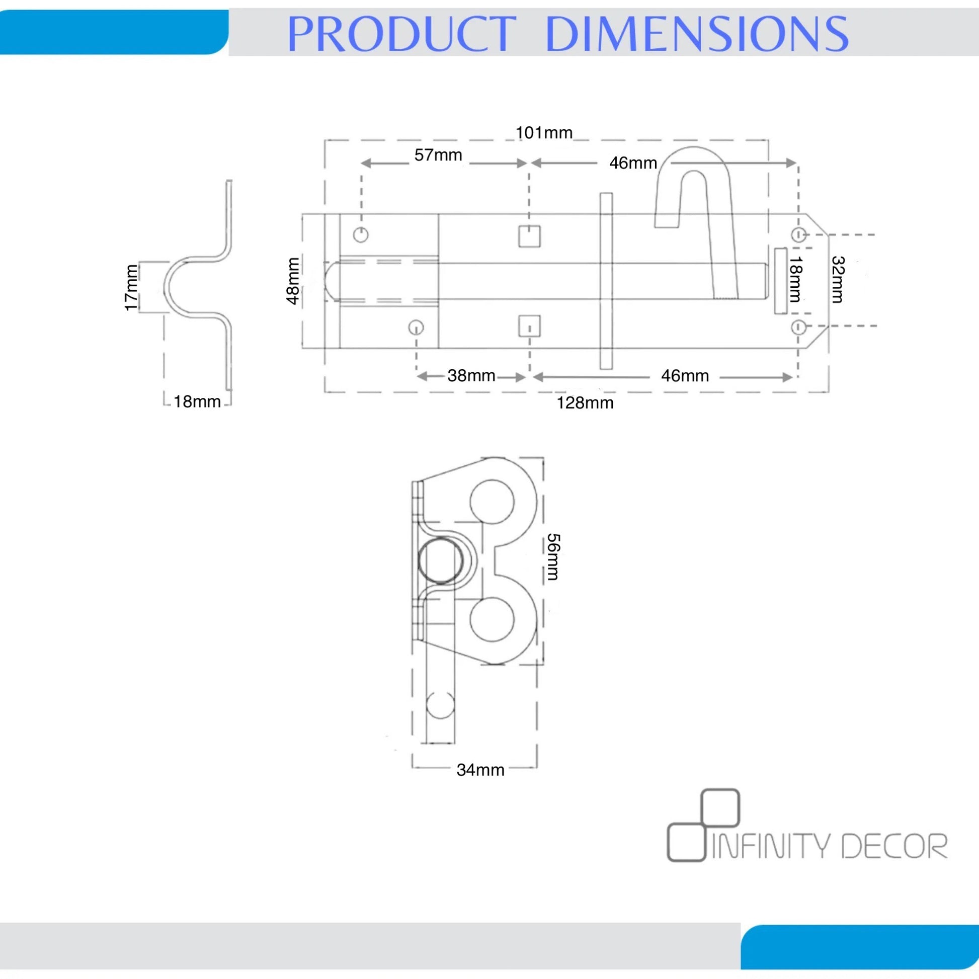 Black Iron Brenton Bolt Home Decor  