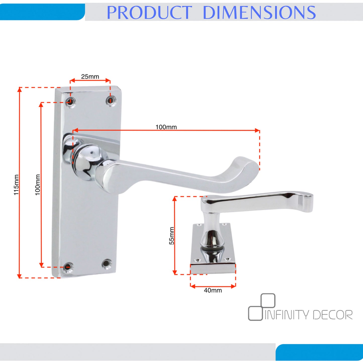 Lever on Backplate Door Handle Home Decor