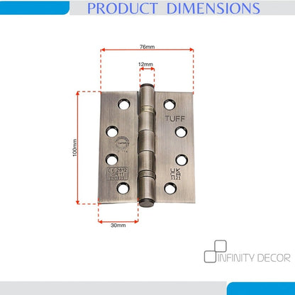 CE11 Mild Steel BB Butt Hinge - Antique Brass