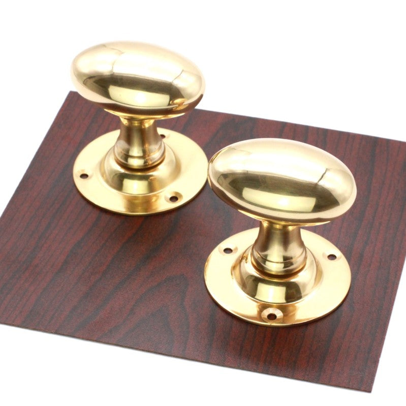 Polished Brass Oval Mortice Door Knob Home Decor