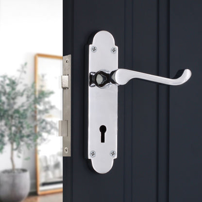 Lever on Backplate Door Handle Home Decor