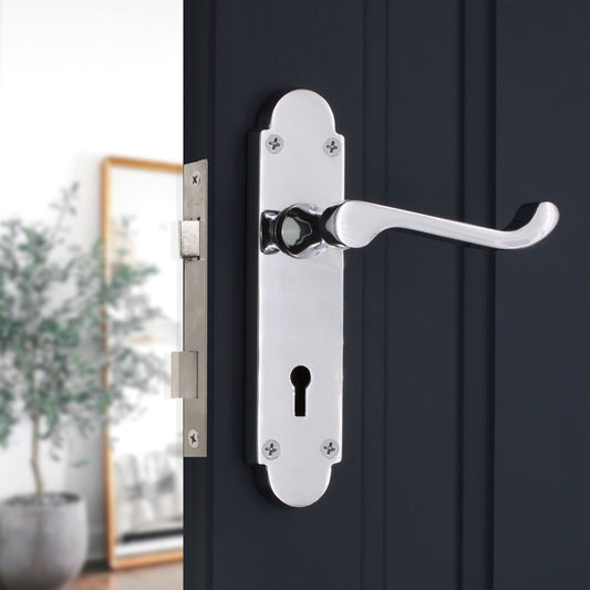 Oakley Lever on Backplate Lock Pack Polished Chrome