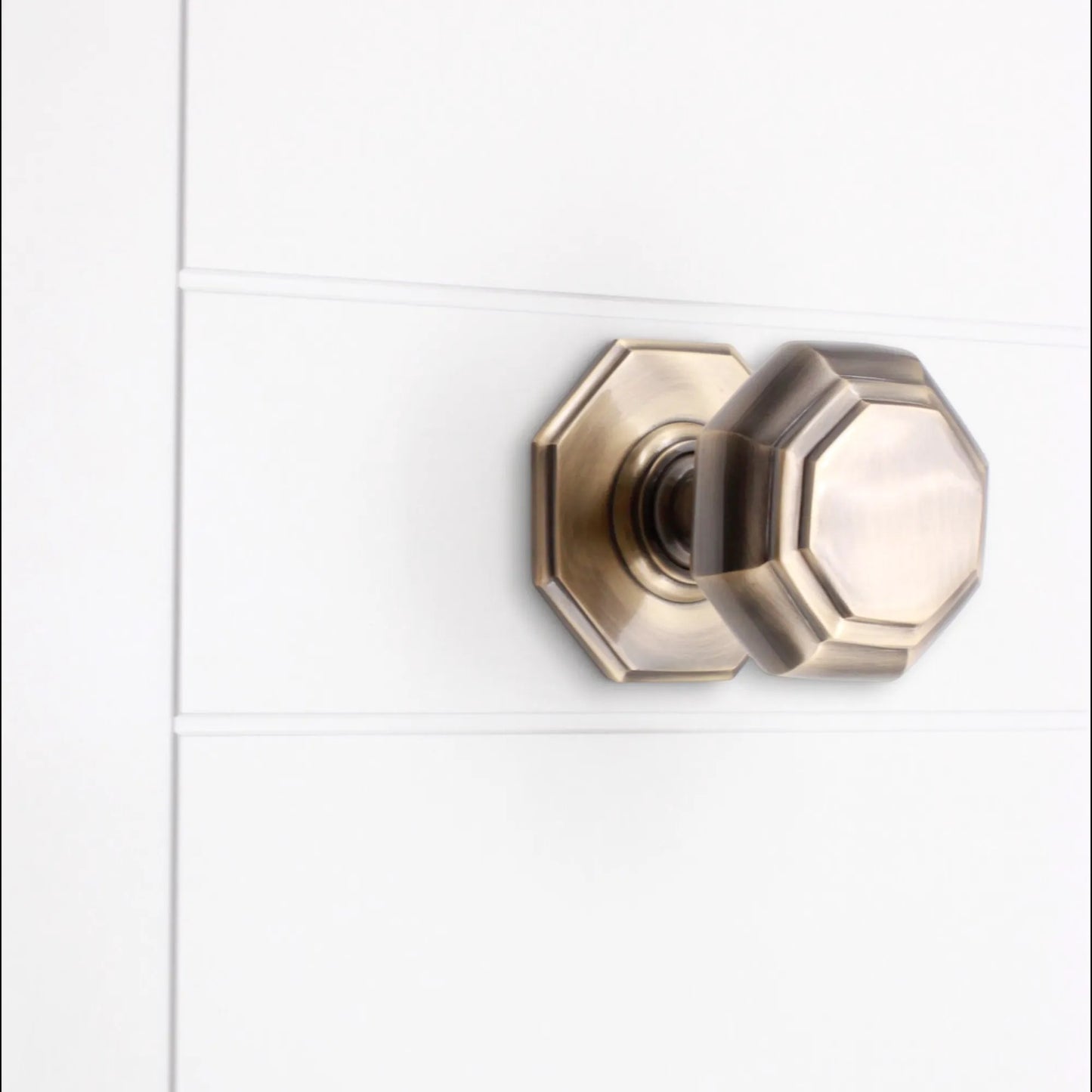 Octagonal Centre Door Knob Antique Brass Home Decor