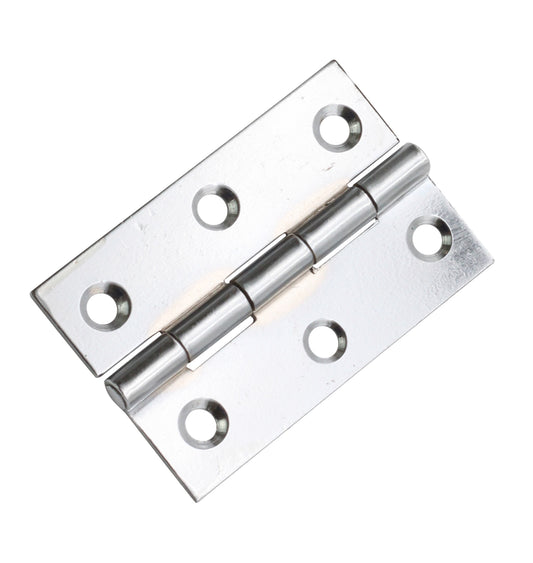 NON CE Mild Steel Butt Hinges - Polished Chrome