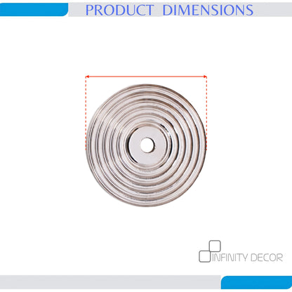 Reeded Round Backplate for Cupboard Knobs Polished Nickel
