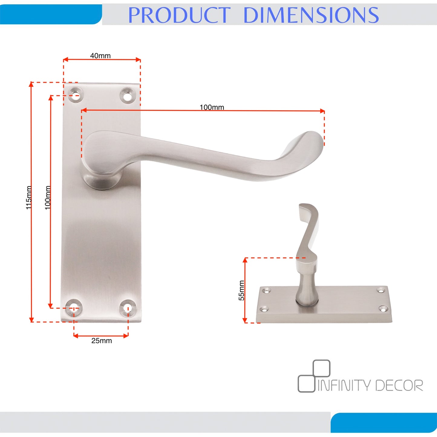 Lever on Backplate Door Handle Home Decor