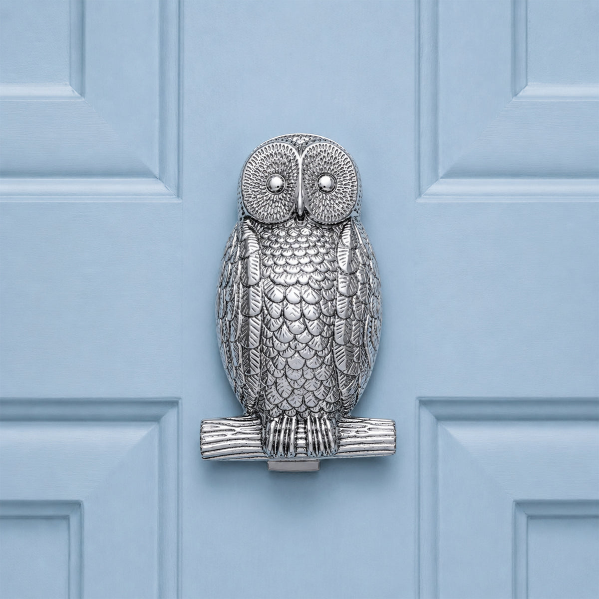 Satin Chrome Owl Door Knocker Home Decor