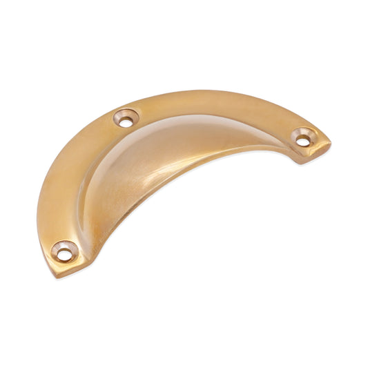 Crescent Cup Pull Polished Brass