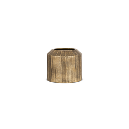 Nabara Cast Aluminium Planter - Antique Brass