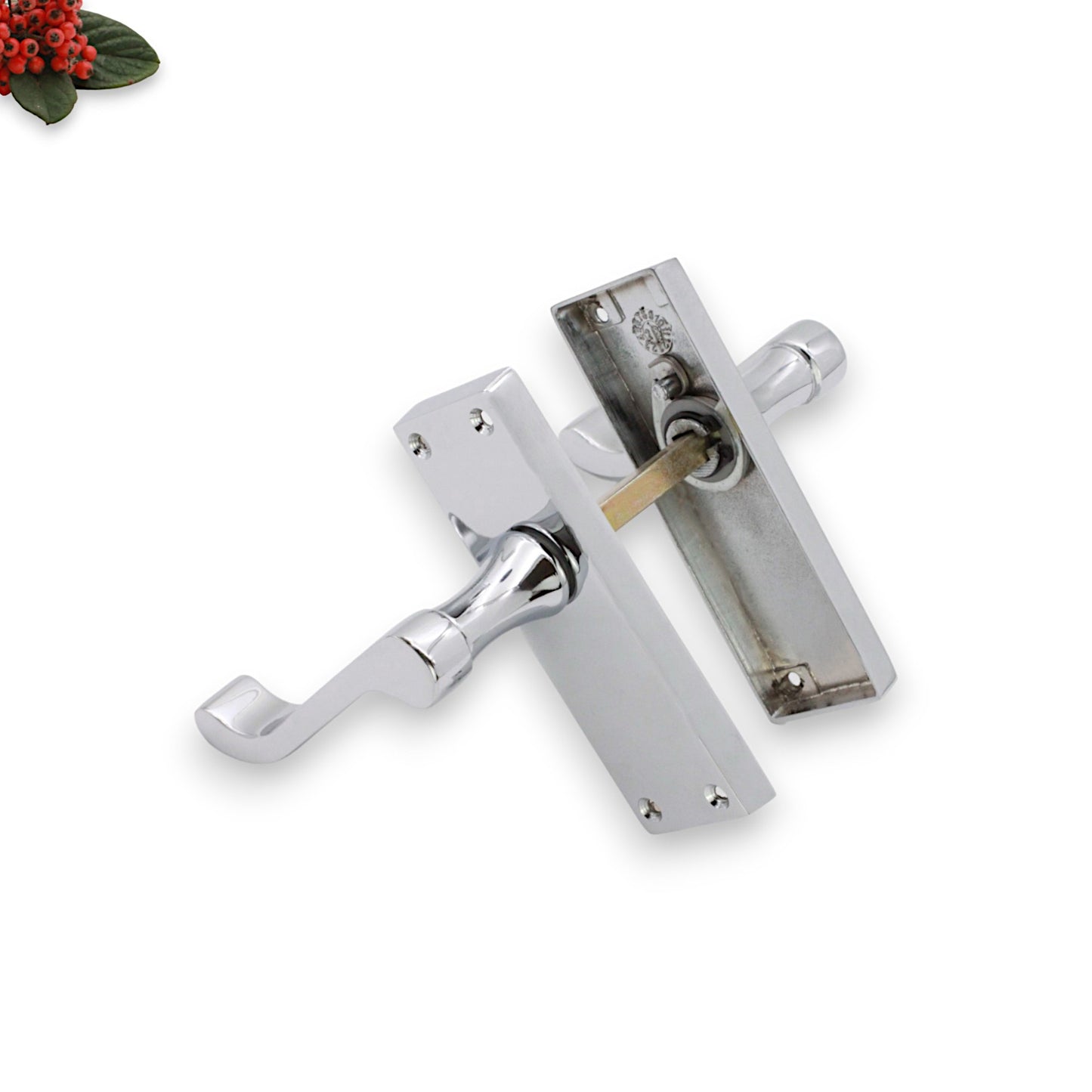 Polished Chrome Lever on Backplate Door Handles Home Decor