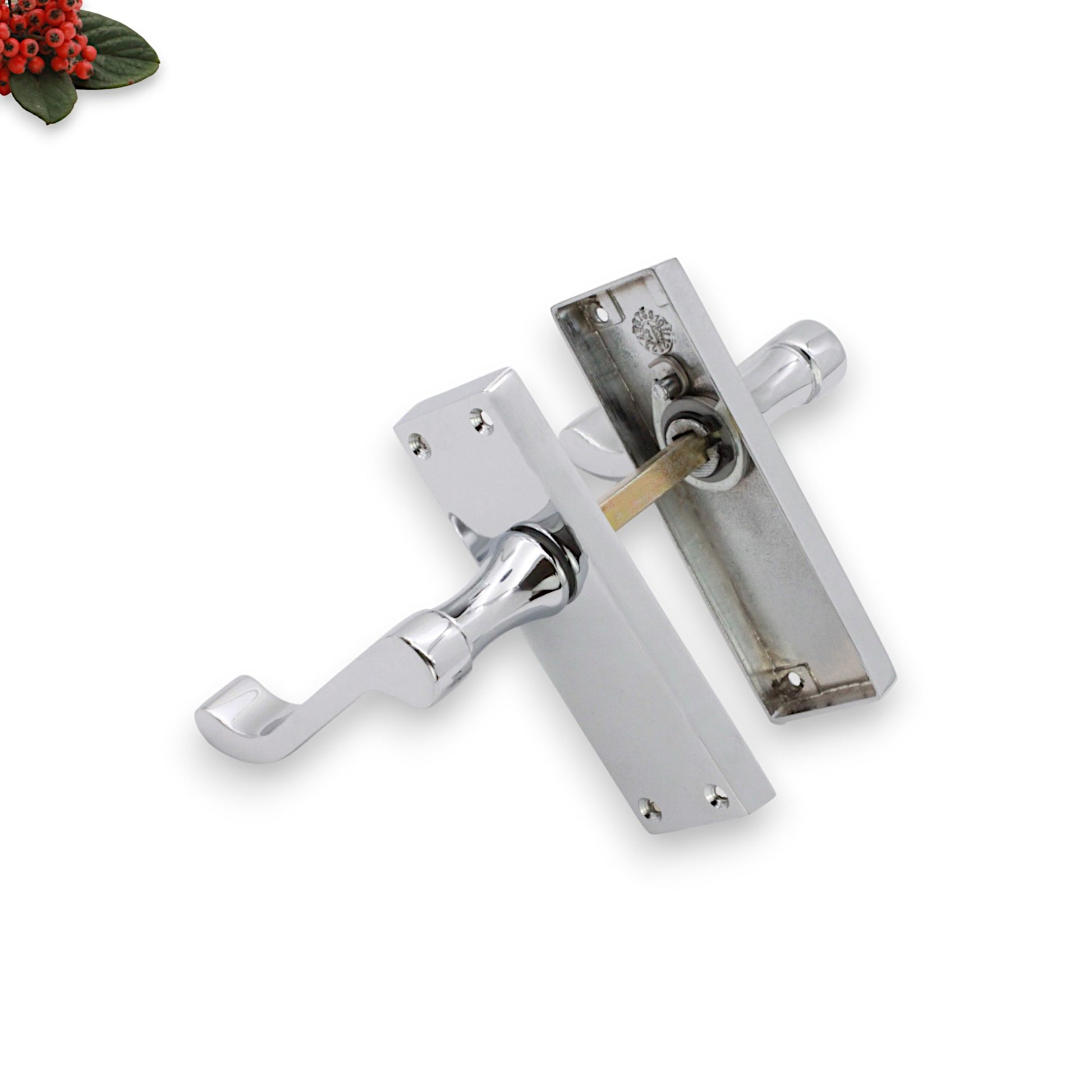 Polished Chrome Lever on Backplate Door Handles Home Decor