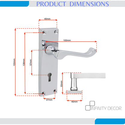 Lever on Backplate Door Handle Home Decor