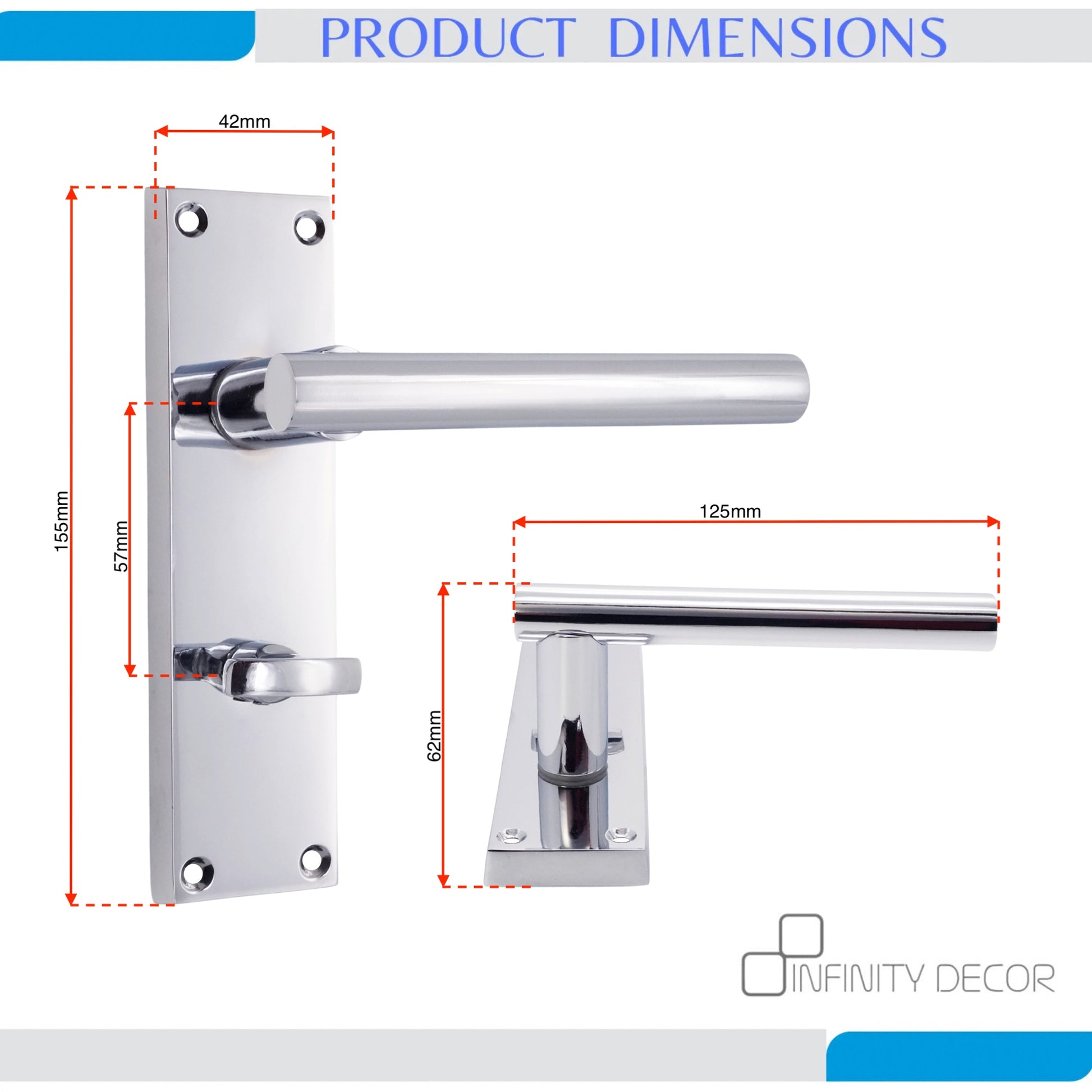 Polished Chrome Lever on Backplate Bathroom Home Decor 