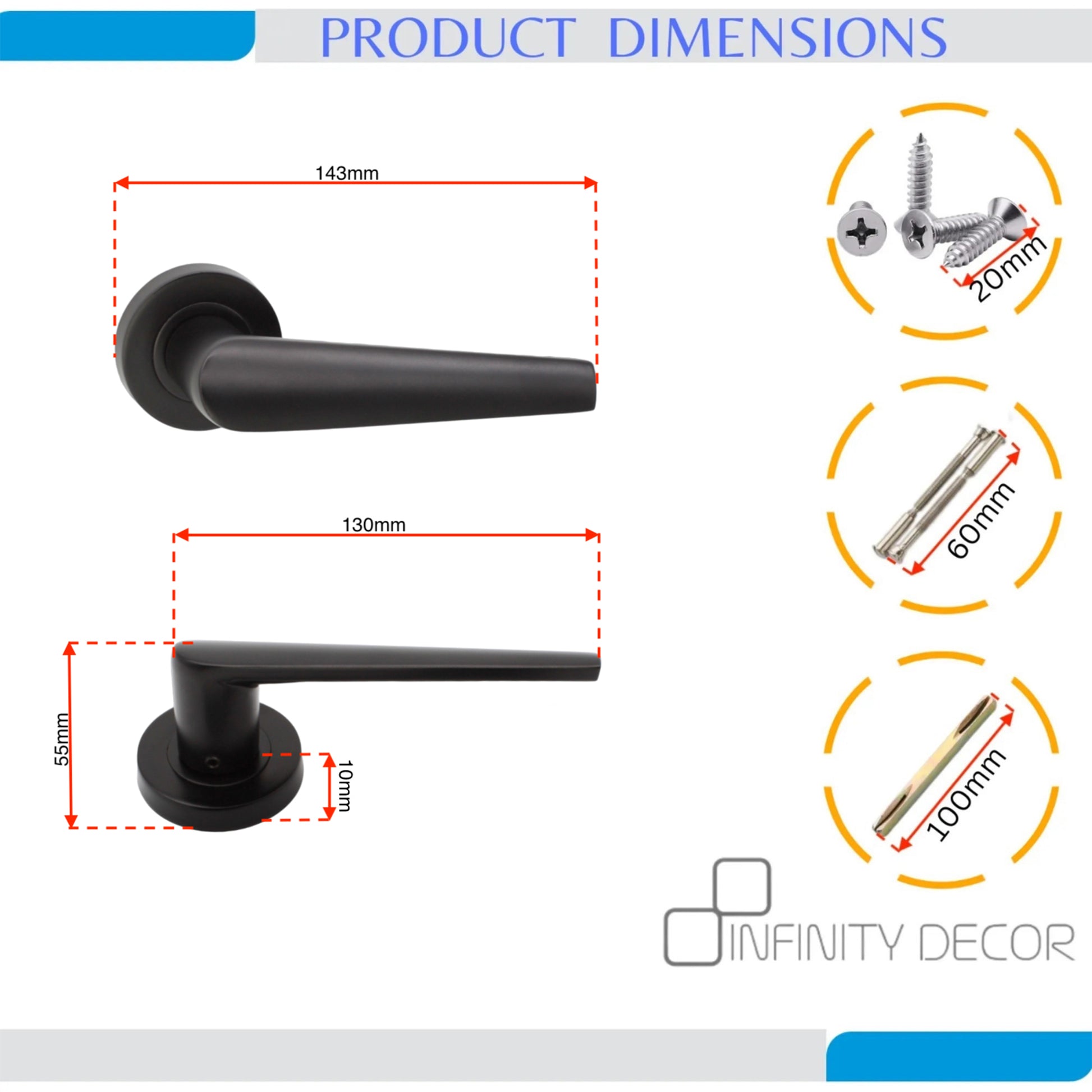 Lever on Rose Door Handle Home Decor