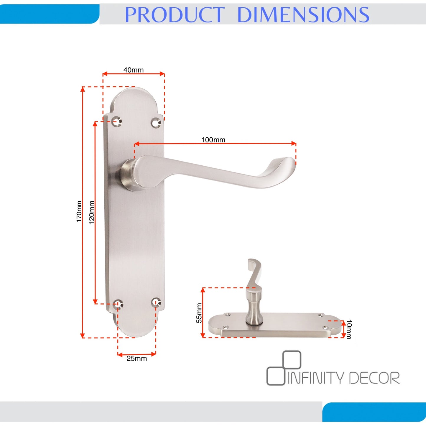 Satin Nickel Lever on Backplate Home Decor 