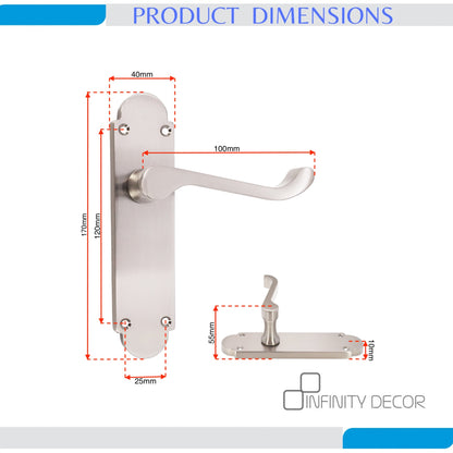 Satin Nickel Lever on Backplate Home Decor 
