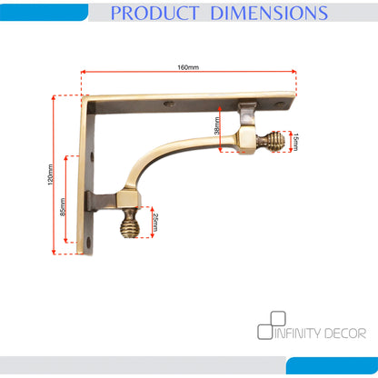 Beehive Small Shelf Bracket Aged Brass