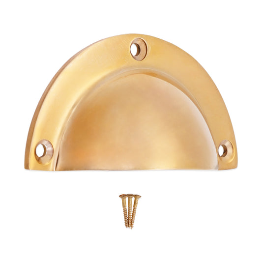 Crescent Cup Pull Polished Brass