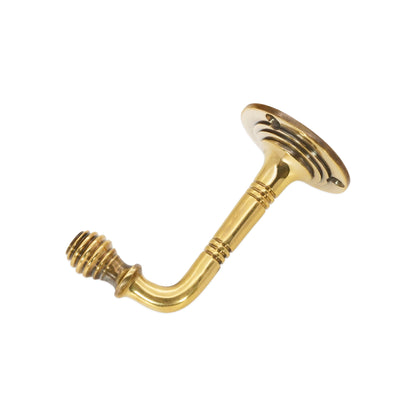 Kleiner Kleiderhaken in Bienenkorbform, Messing, Antik-Optik