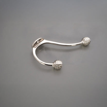 Beehive Twin Coat Hook Polished Nickel