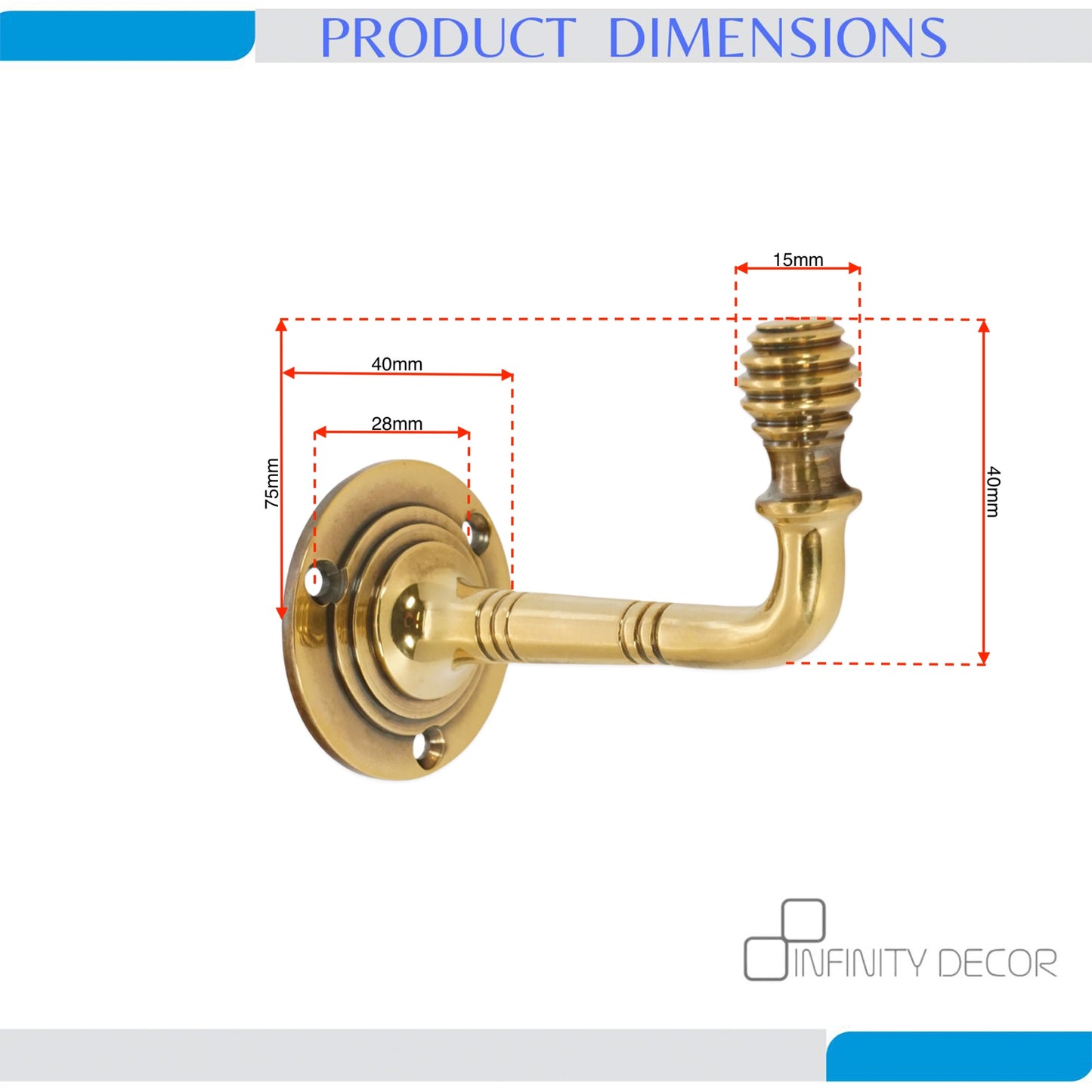 Kleiner Kleiderhaken in Bienenkorbform, Messing, Antik-Optik