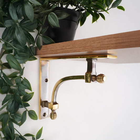 Beehive Medium Shelf Bracket Aged Brass