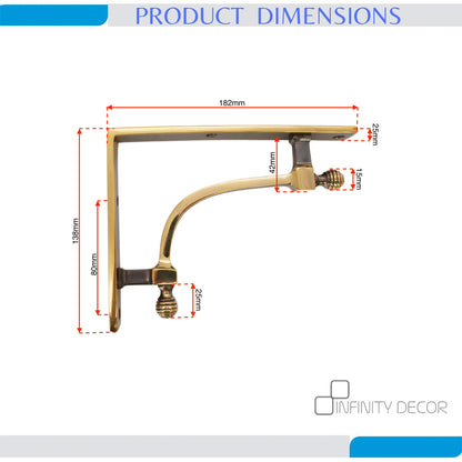 Beehive Medium Shelf Bracket Aged Brass
