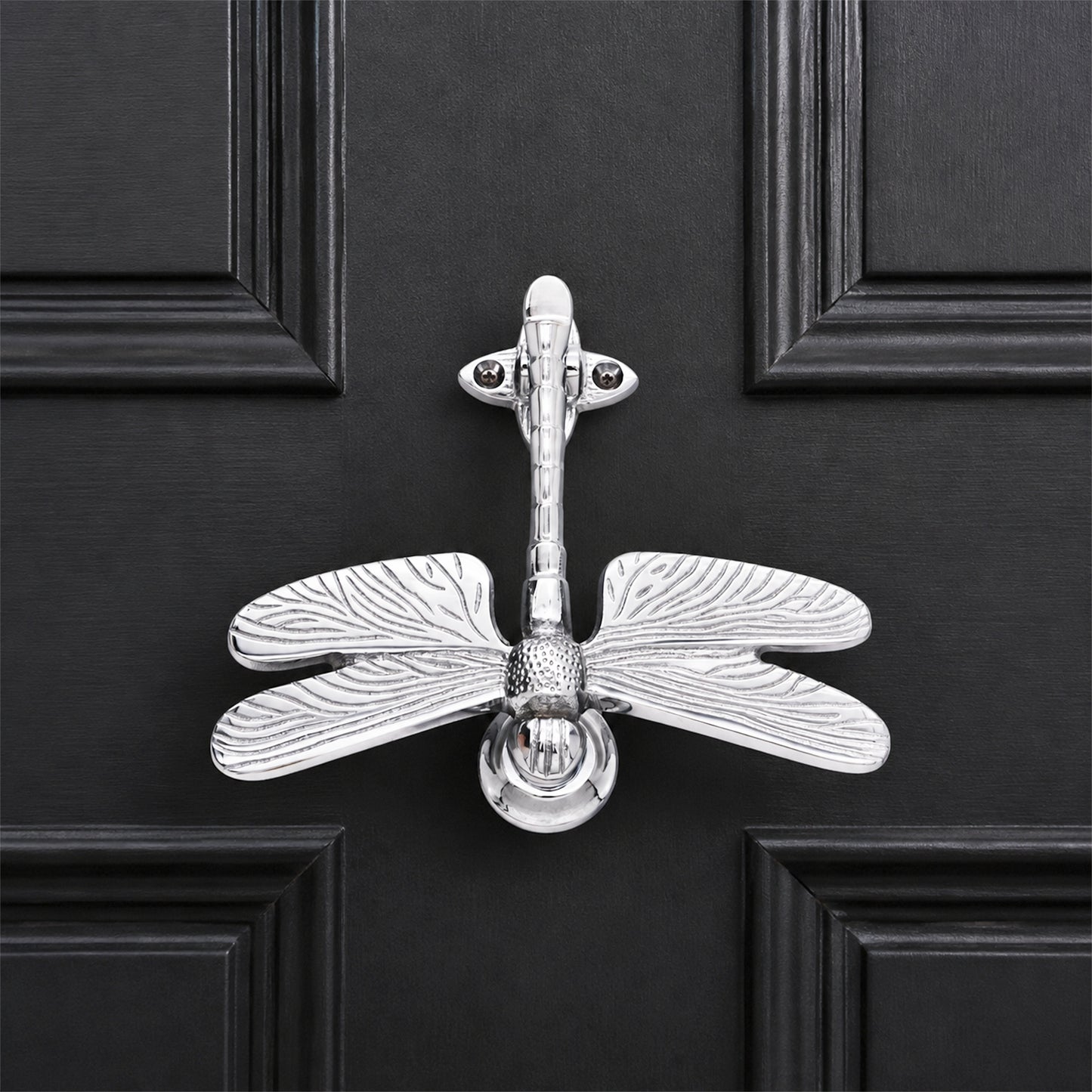 Polished Chrome Dragonfly Door Knocker Home Decor