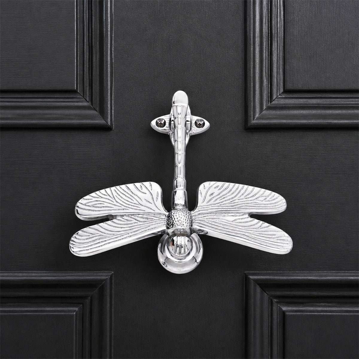 Polished Chrome Dragonfly Door Knocker Home Decor