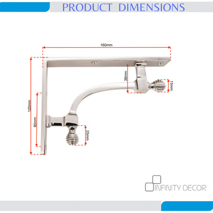 Beehive Small Shelf Bracket Polished Nickel