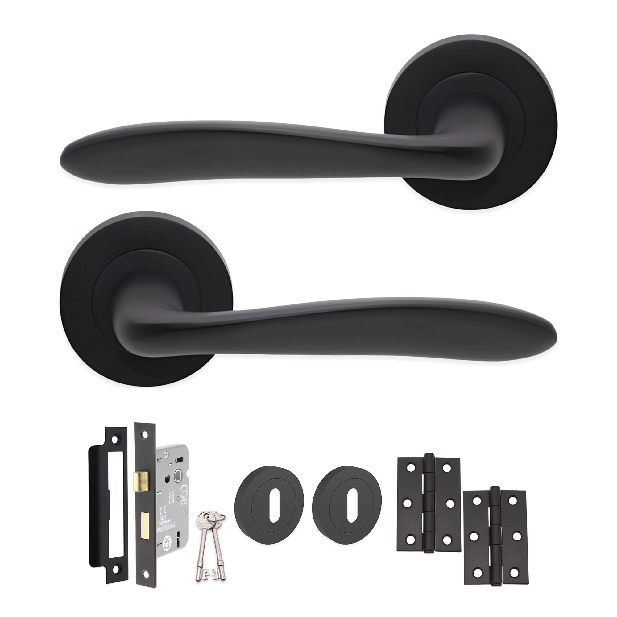 Mars Lever on Rose Matt Black Lock Pack – Infinity Decor
