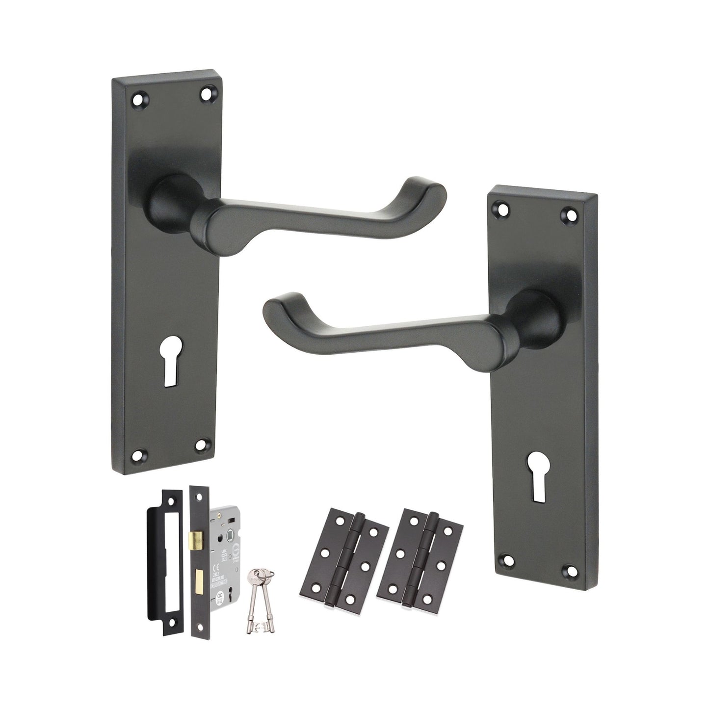 Lever on Backplate Lock Pack Home Decor