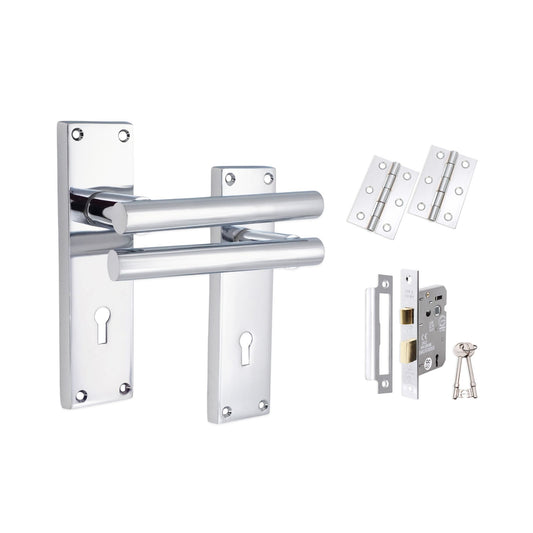 Jura Lever on Backplate Lock Pack Polished Chrome