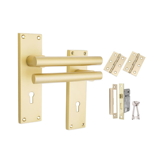 Jura Lever on Backplate Lock Pack Satin Brass