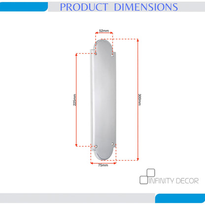 Victorian Door Finger Plate Polished Chrome Home Decor