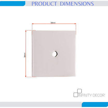 Square Backplate for Cupboard Knobs Polished Nickel