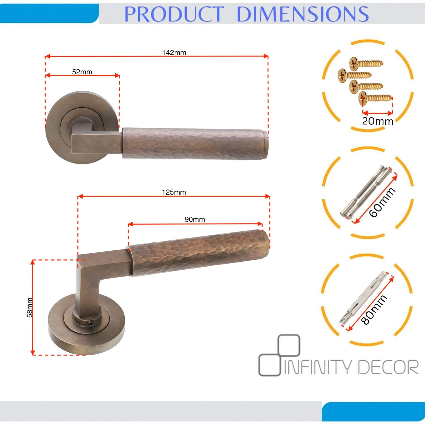 Matt Antique Lever on Rose Door Handle Home Decor 