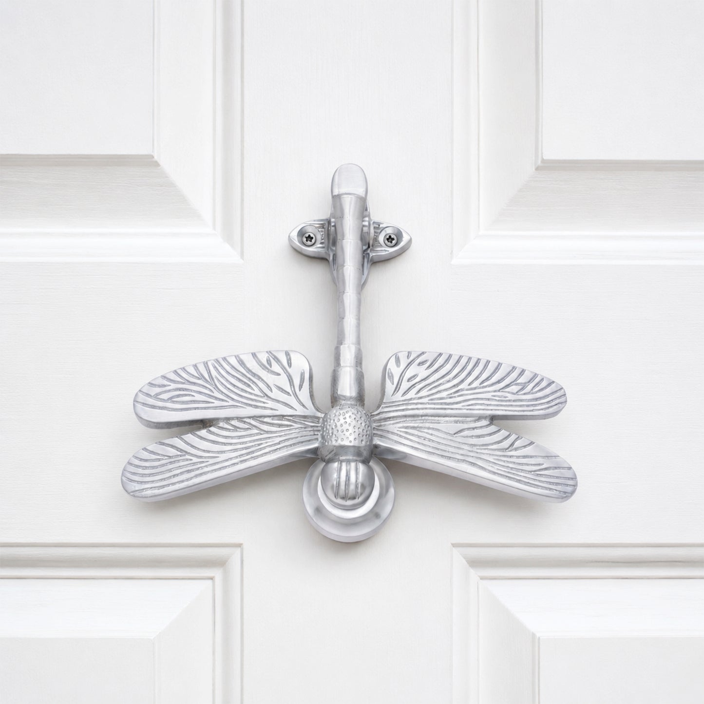 Satin Chrome Dragonfly Door Knocker Home Decor 
