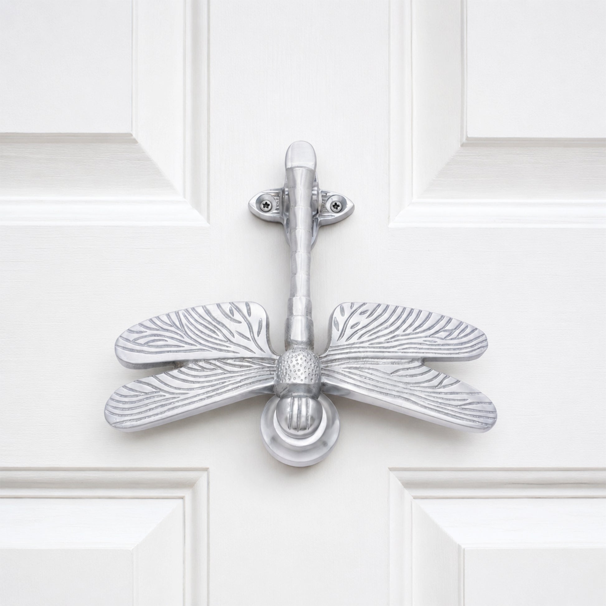 Satin Chrome Dragonfly Door Knocker Home Decor 