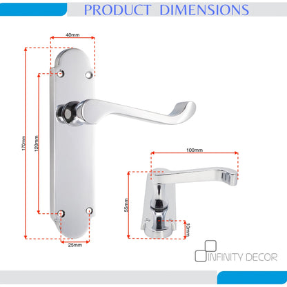 Polished Chrome Lever on Backplate Home Decor 