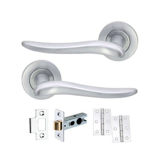 Senza Lever on Rose Satin Chrome Bathroom Pack