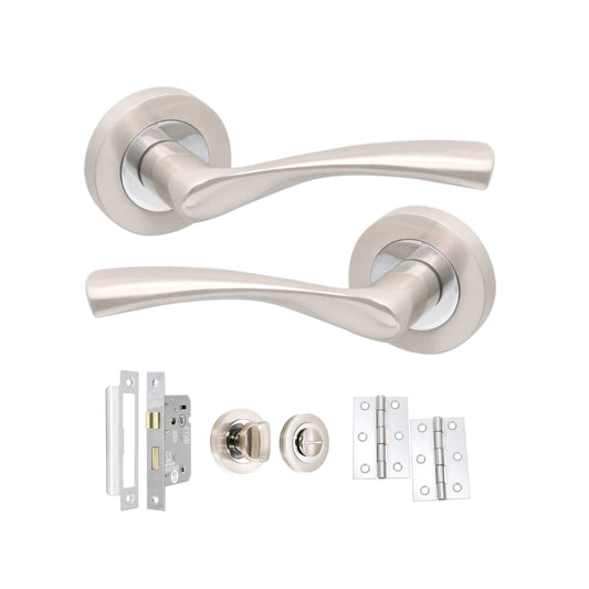 Mercury Lever on Rose Dual Tone Bathroom Pack