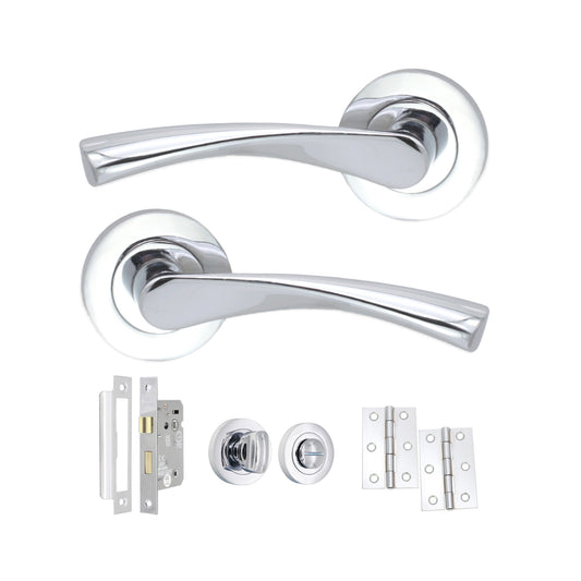 Mercury Hebel auf Rosette, poliertes Chrom, Badezimmer-Set