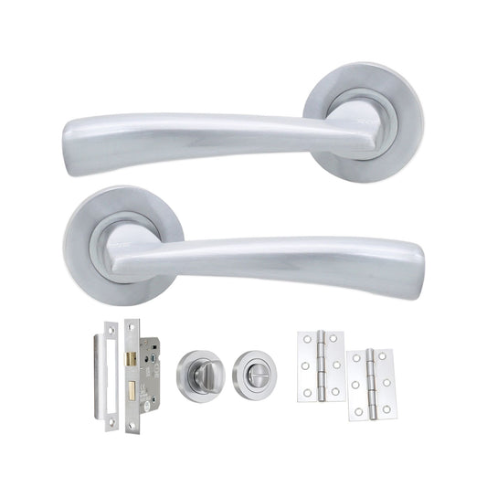 Leygo Lever on Rose Satin Chrome Bath Pack