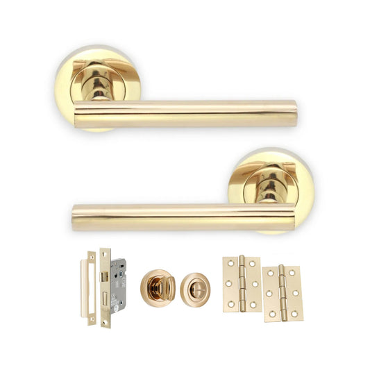 Poignée de porte Jura Laiton PVD Pack Salle de Bain