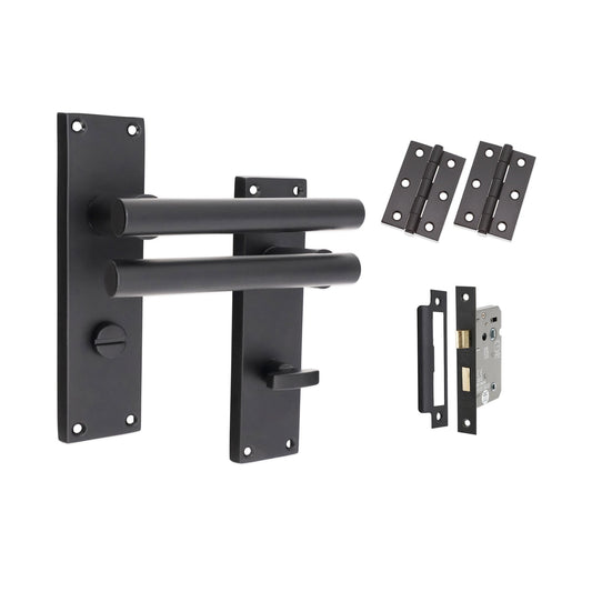 Jura Lever on Backplate Bathroom Pack Matt Black